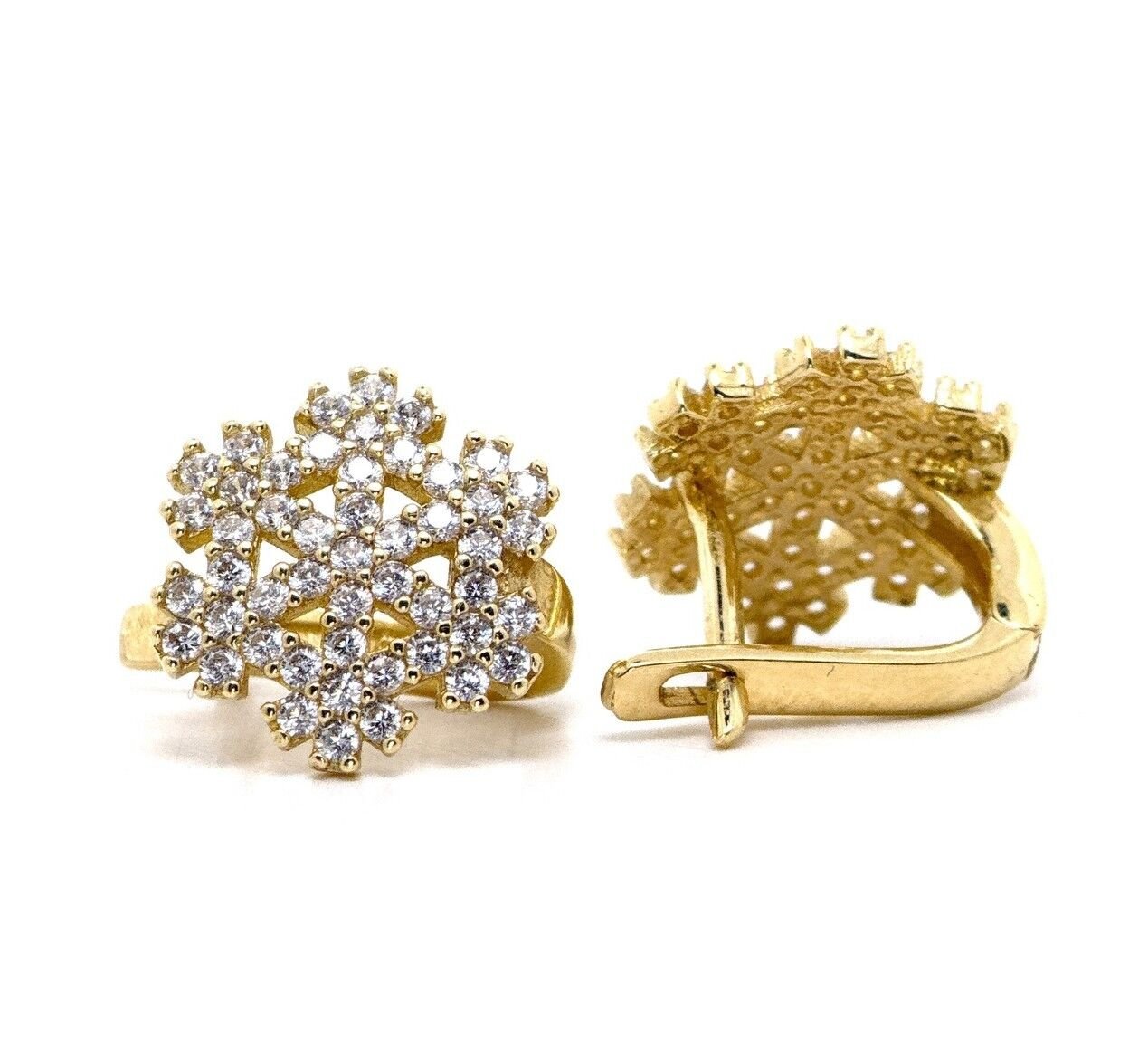 Kar Tanesi Taşlı 14 Ayar Altın Küpe - Nur Kuyumculuk