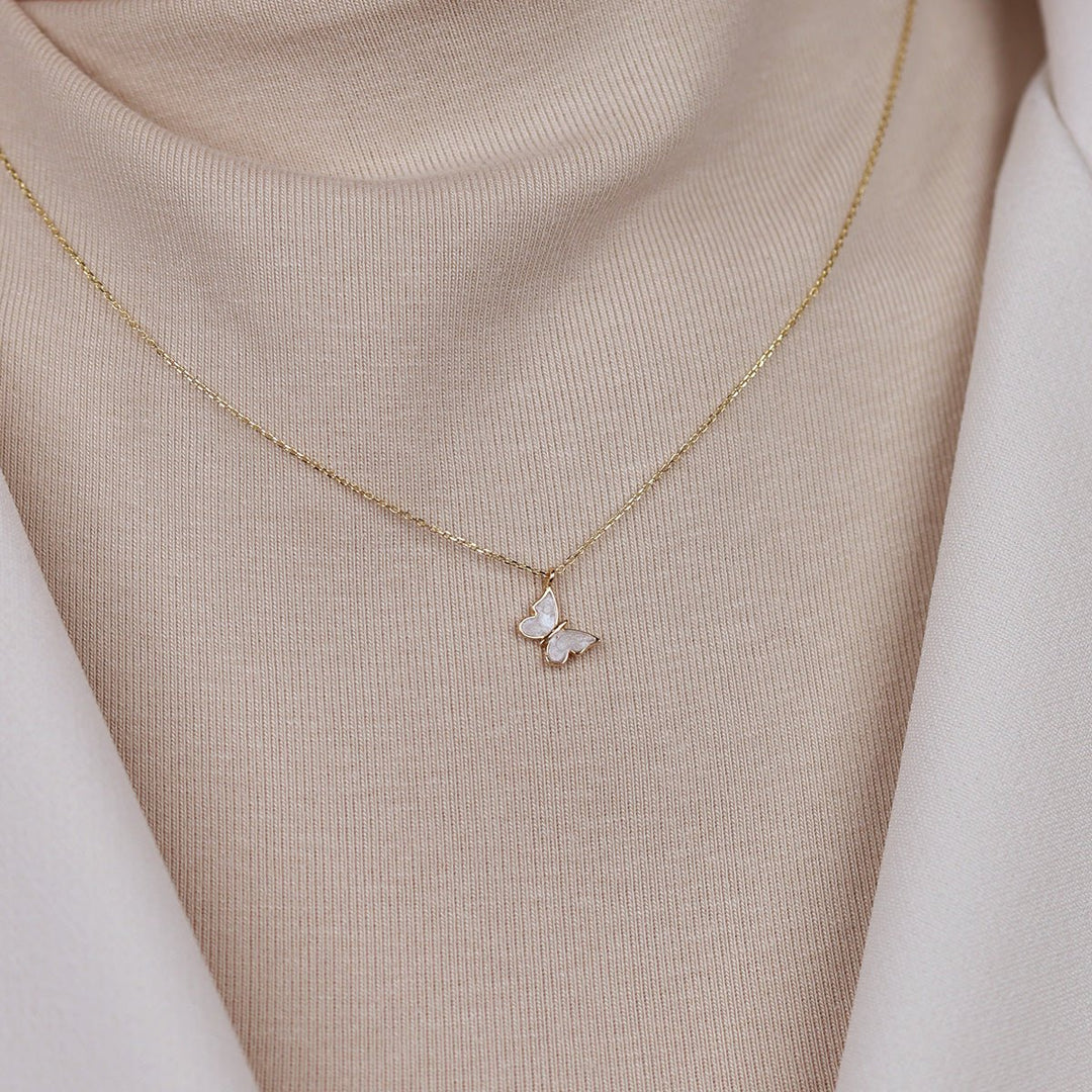 Kelebek 14 Ayar Altın Kolye - Nur Kuyumculuk