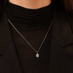 Minimal Oval Detaylı Pırlanta Kolye - Nur Kuyumculuk