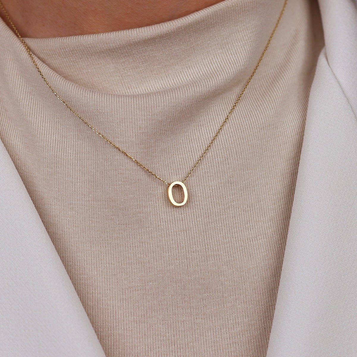 O Harfi 14 Ayar Altın Kolye - Nur Kuyumculuk