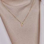 P Harfi 14 Ayar Altın Kolye - Nur Kuyumculuk