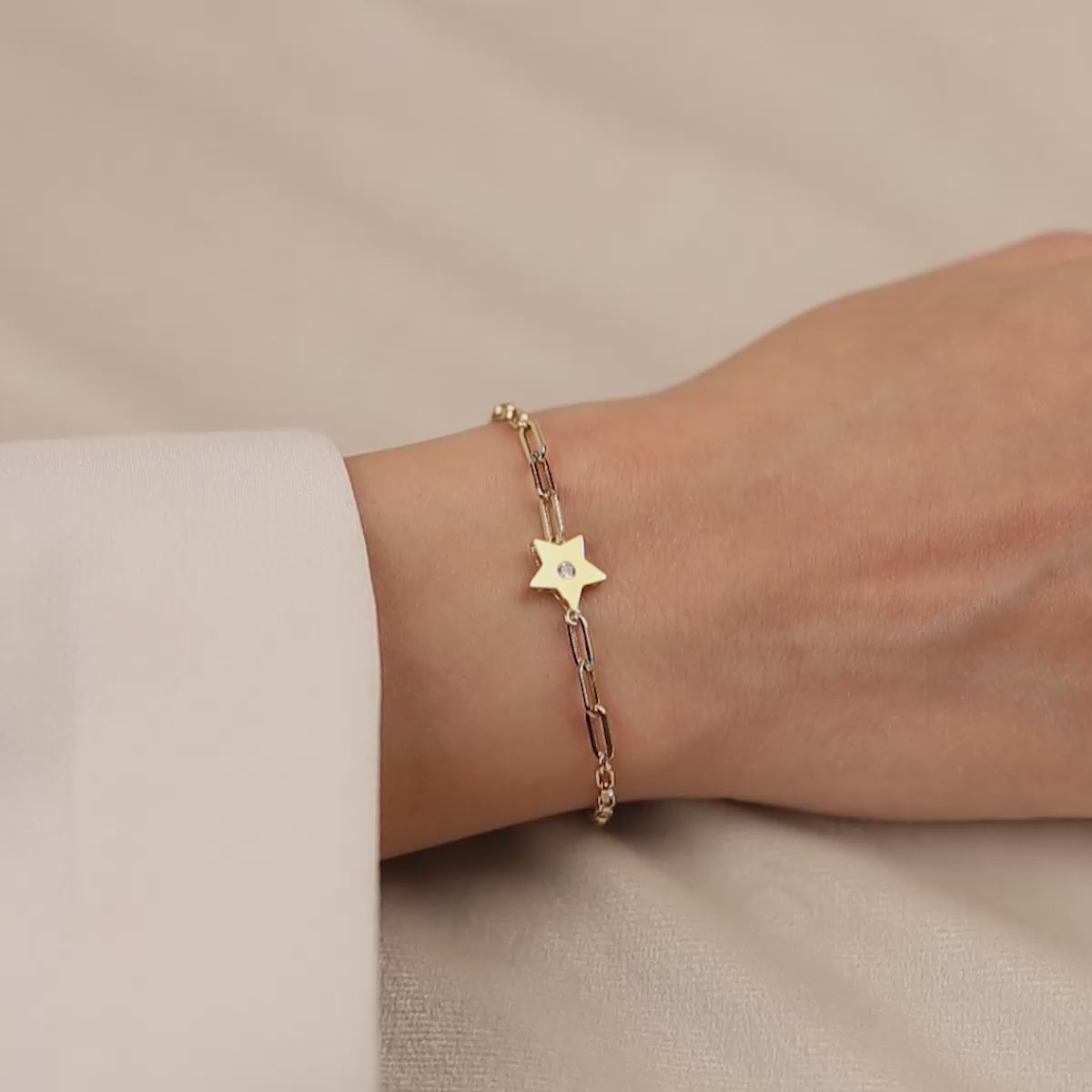 Yıldızlı 14 Ayar Altın Bileklik 1_05_3