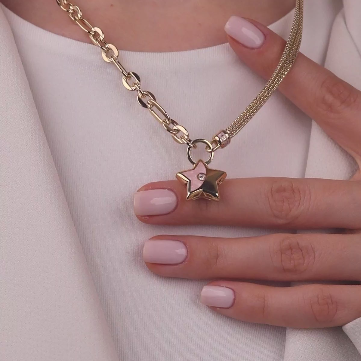 Cetaş Eterna Yıldız Temazlı 14 Ayar Altın Kolye