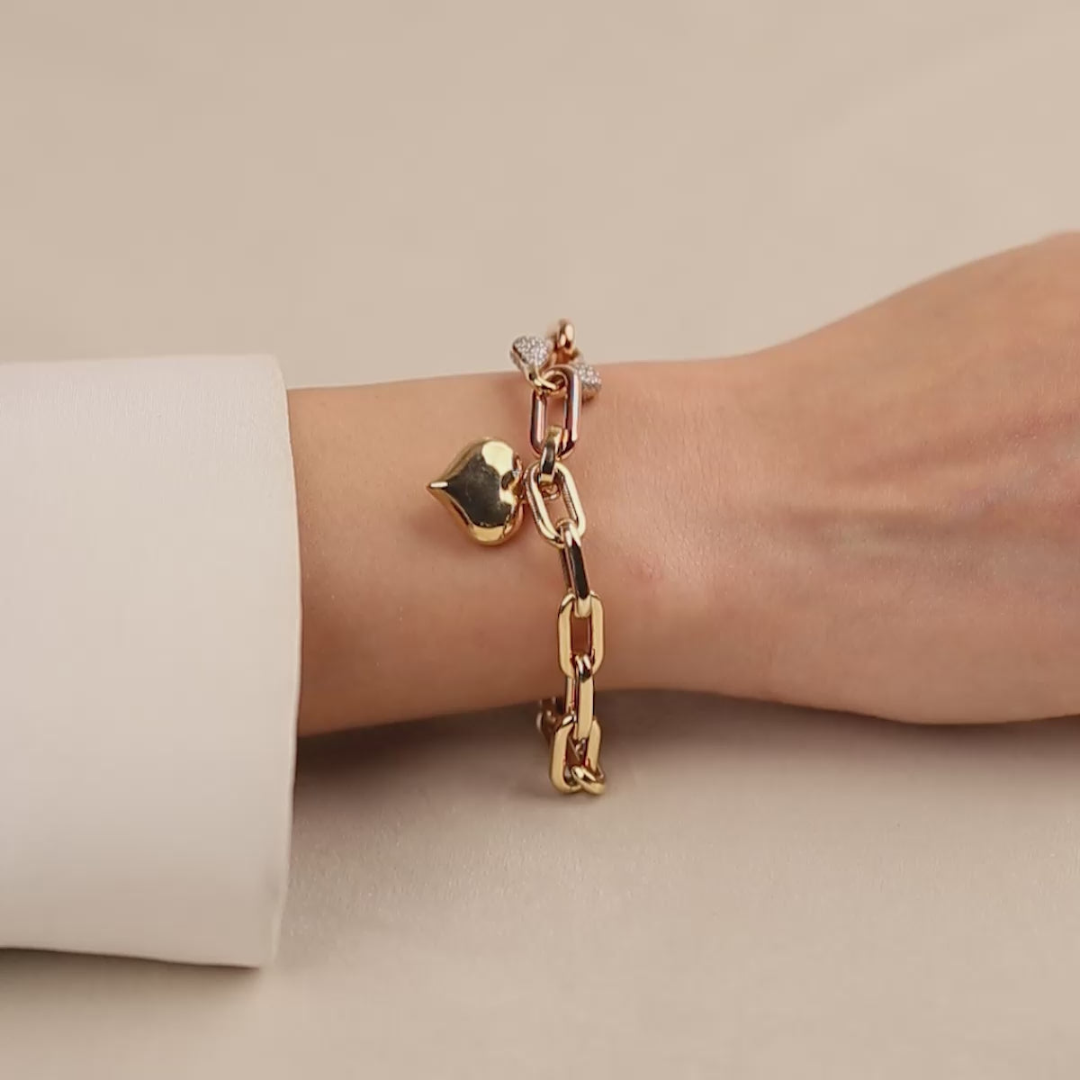 Kalpli 14 Ayar Sarı Altın Bileklik