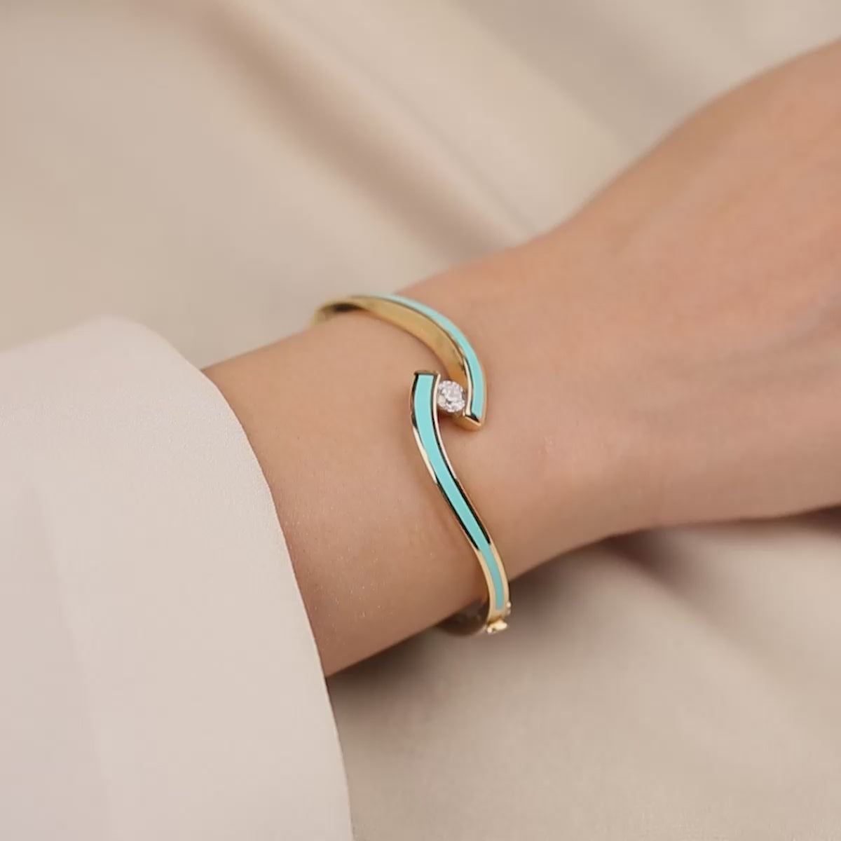 Cetaş Mavi Mineli 14 Ayar Altın Kelepçe 1_30_5