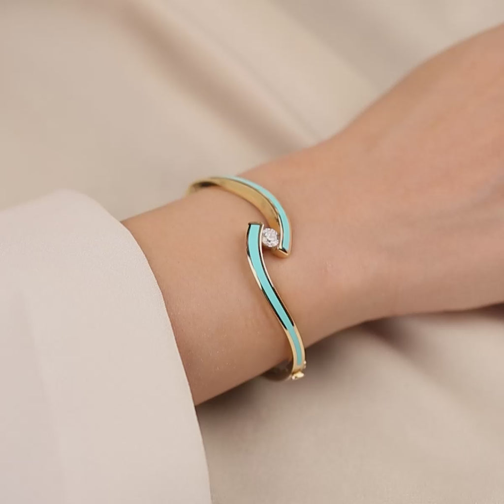 Cetaş Mavi Mineli 14 Ayar Altın Kelepçe 1_30_5