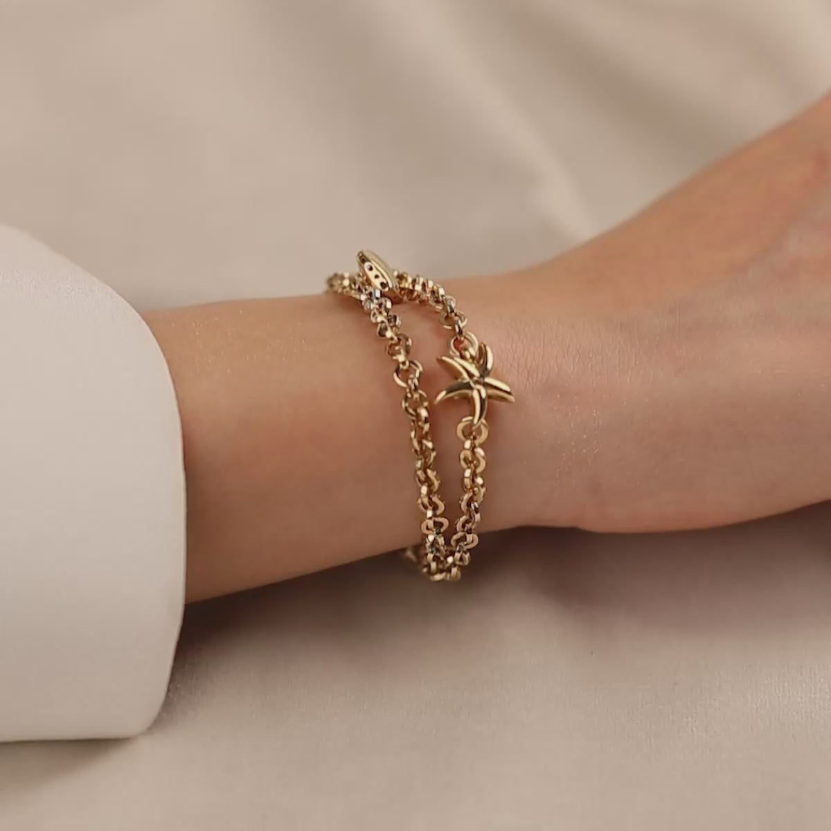 Cetaş Charmlı 14 Ayar Altın Bileklik