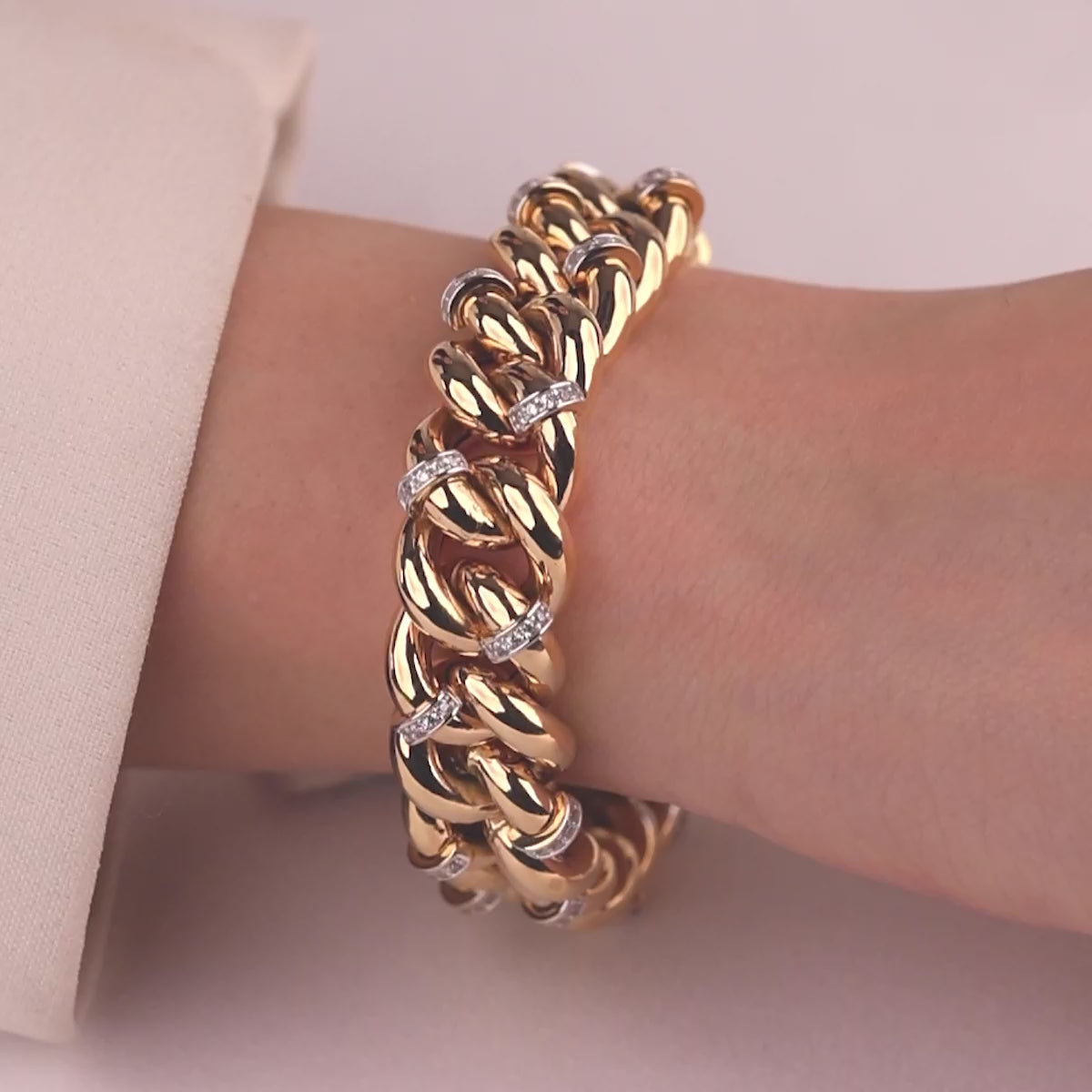 Cetaş Eterna Serisi Gurmet Taş Detaylı 14 Ayar Altın Bileklik