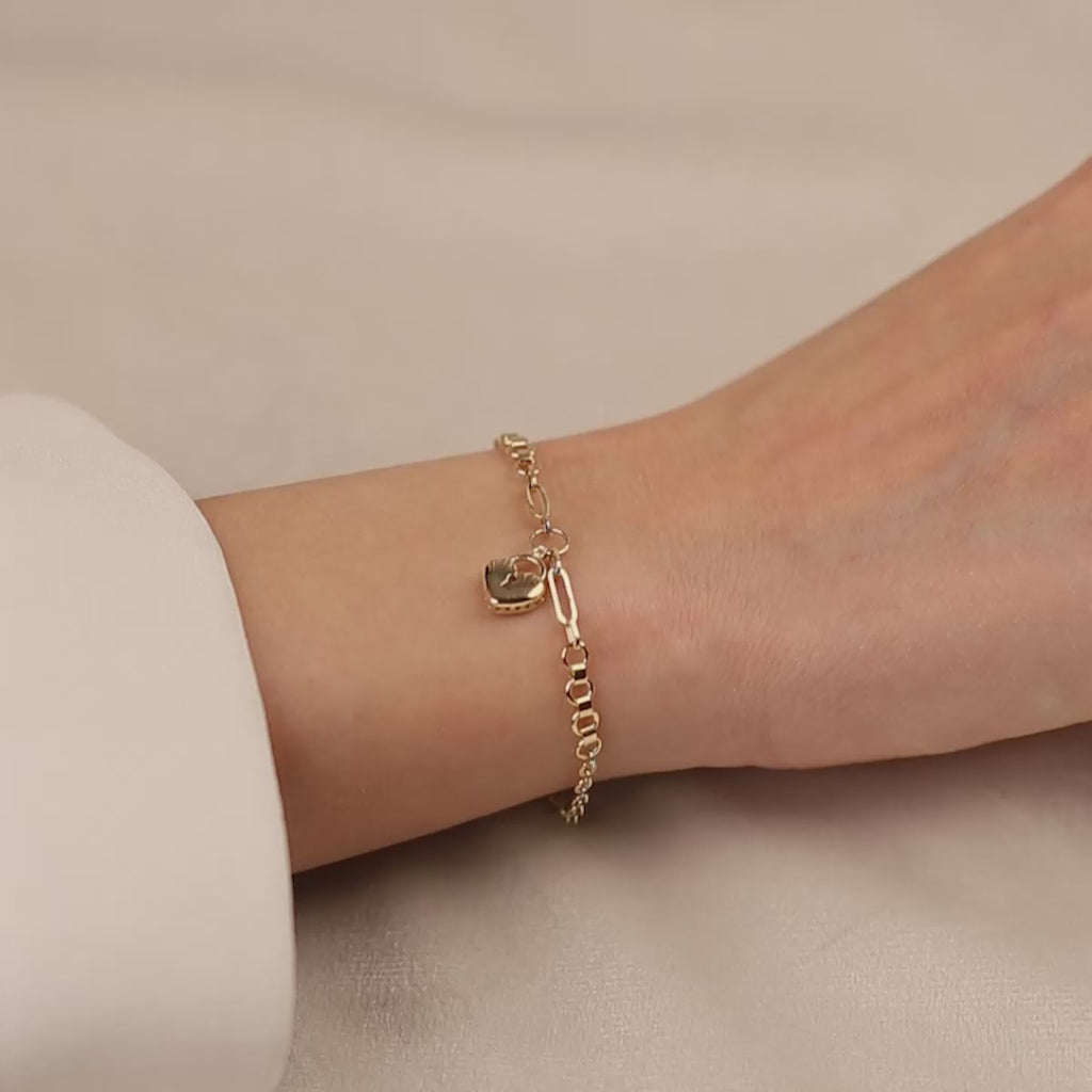 Kalp Kilidi 14 Ayar Altın Bileklik 1_6_3