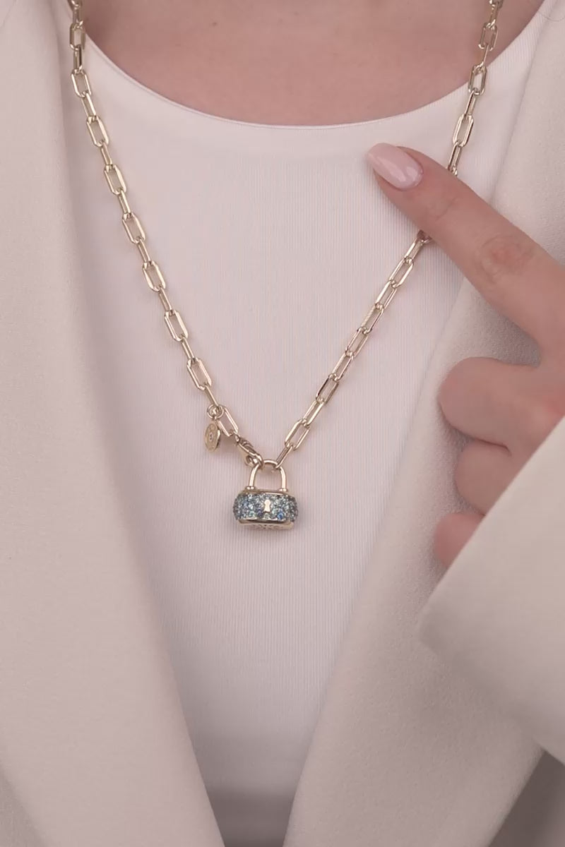 Cetaş Bir Dilek Tut Serisi Modern Taş Detaylı 14 Ayar Altın Kolye