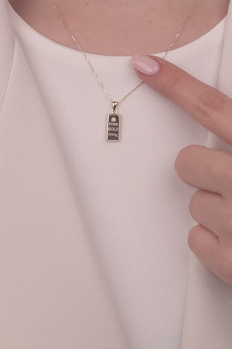 Cetaş Sarı Taşlı Kapl Temalı 14 Ayar Altın Kolye