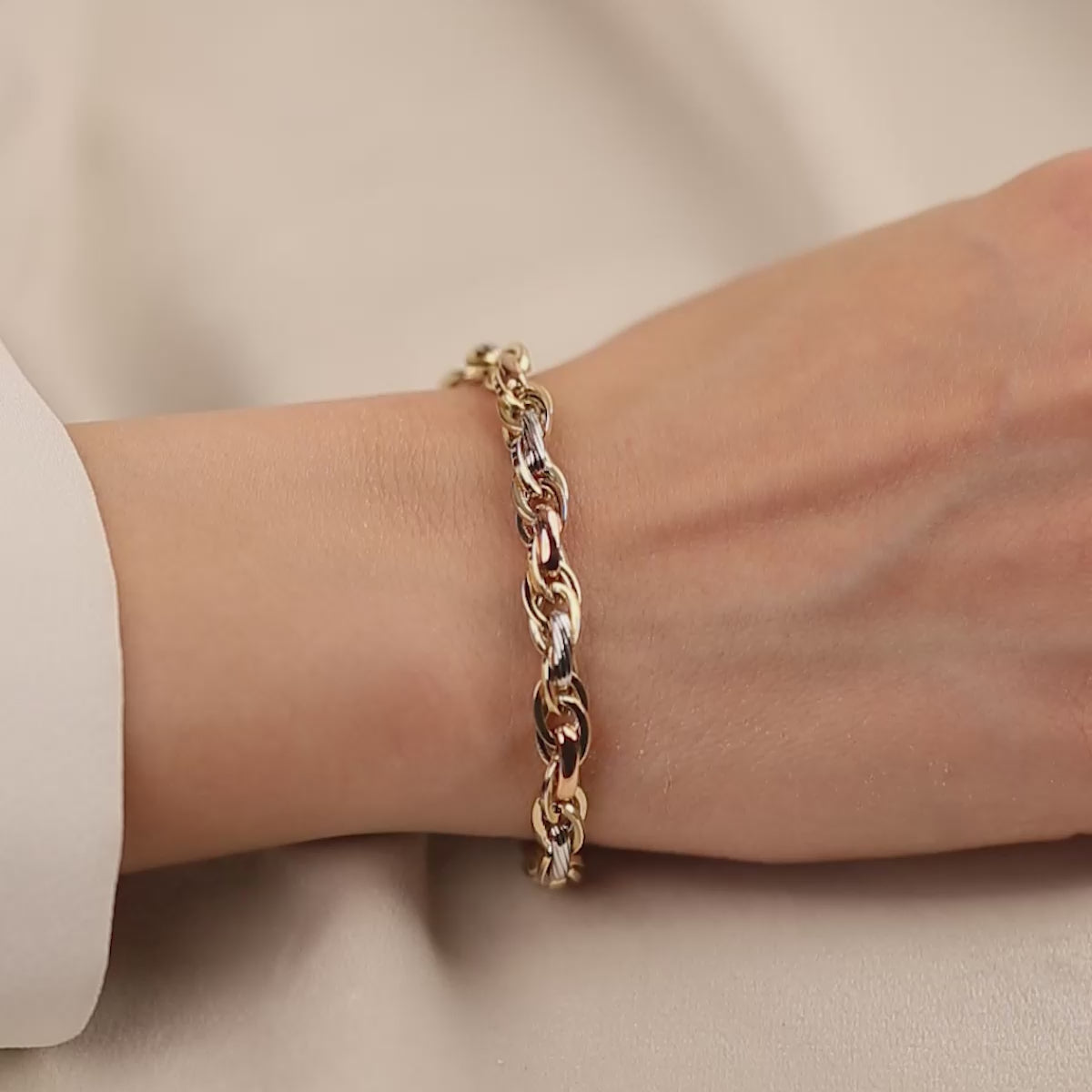 Hallow 3 Renk 14 Ayar Altın Bileklik