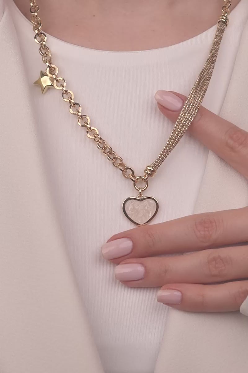 Cetaş Gold Luck Serisi Charm Detaylı 14 Ayar Altın Kolye