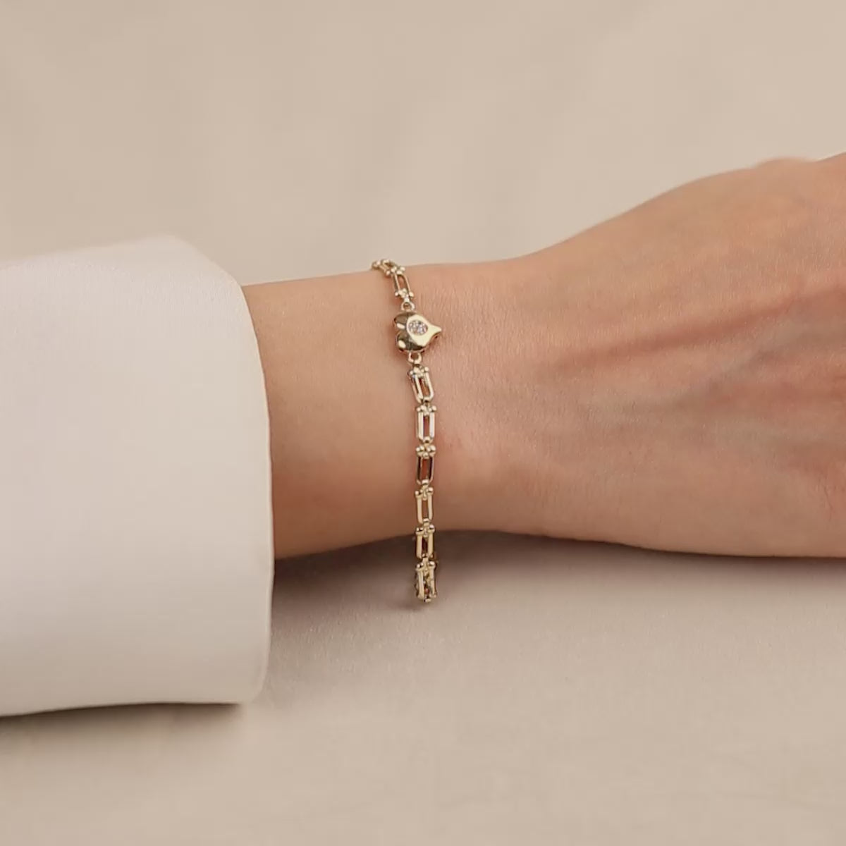 Kalpli Zincir 14 Ayar Altın Bileklik