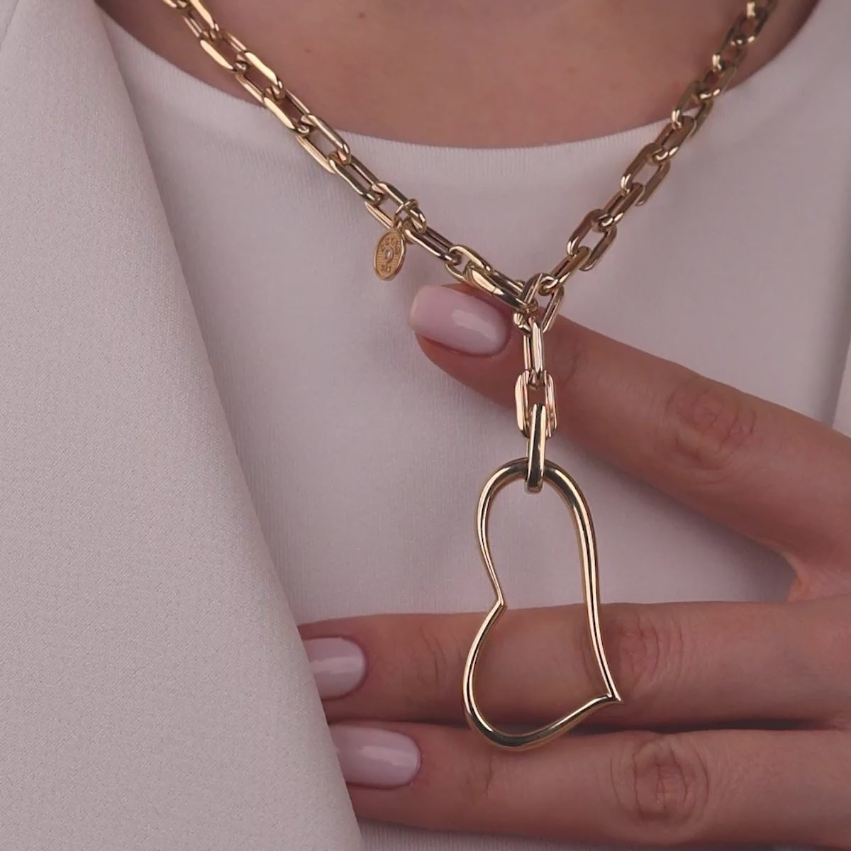 Cetaş Eterna Büyük Kalp Uçlu 14 Ayar Altın Kolye – Günlük ve Şık Kombinler İçin