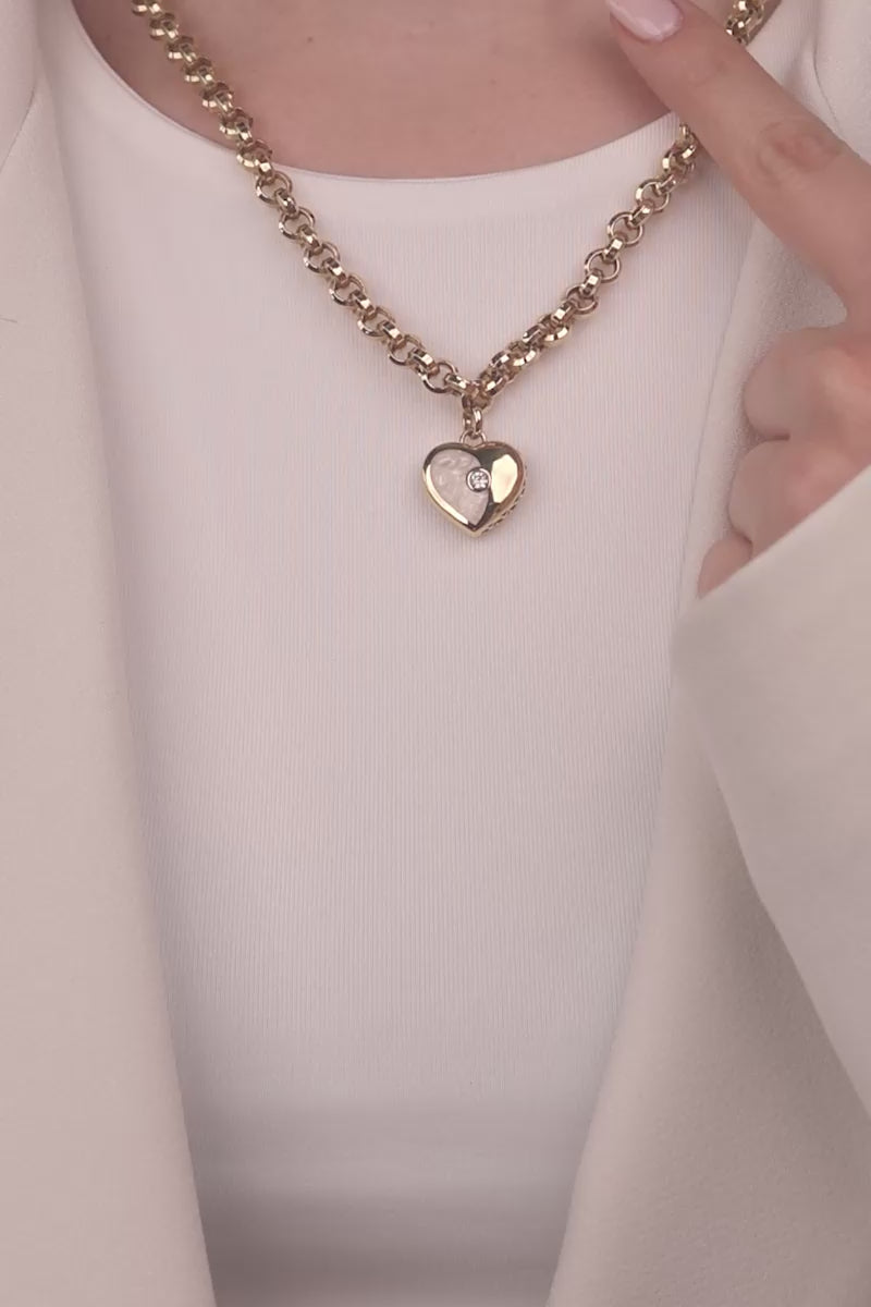 Cetaş Love Heart Serisi Tek Taş Detaylı 14 Ayar Altın