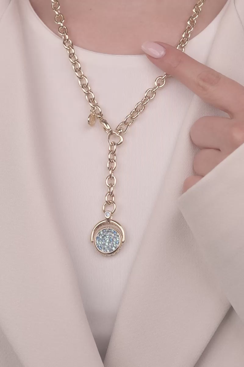 Cetaş Eterna Serisi Modern Taş Temalı 14 Ayar Altın Kolye