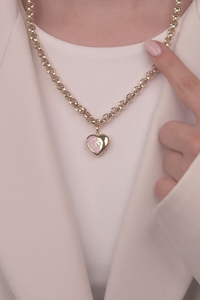 Cetaş Love Heart Serisi Tek Taş Detaylı 14 Ayar Altın