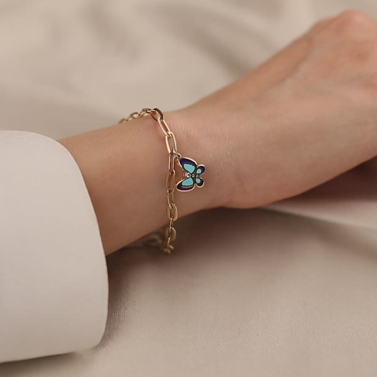 Cetaş Eterna Kelebek 14 Ayar Altın Bileklik