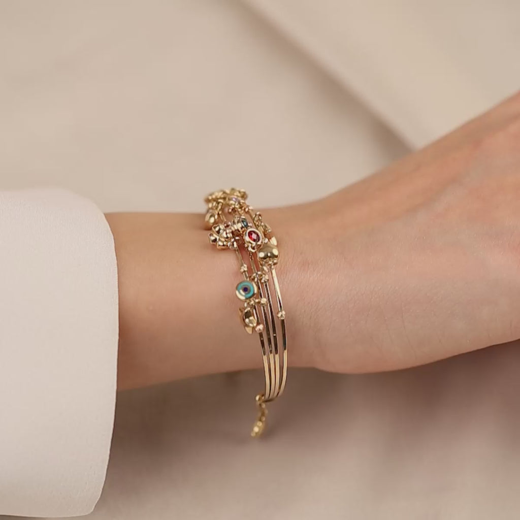 Cetaş Eterna Charmlı 14 Ayar Altın Kelepçe 1_16_3