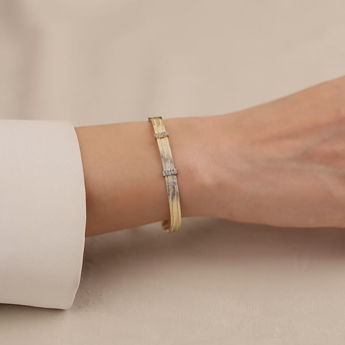 Elizi Dilara 3 Sıra 14 Ayar Altın Bileklik