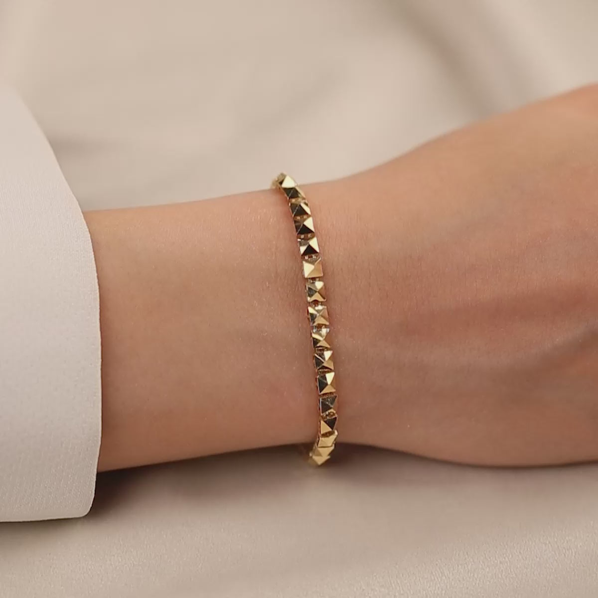 Piramit 14 Ayar Altın Bileklik