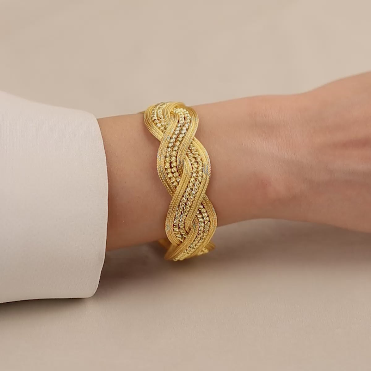 Kalze Ortası Dorikalı 14 Ayar Altın Bileklik