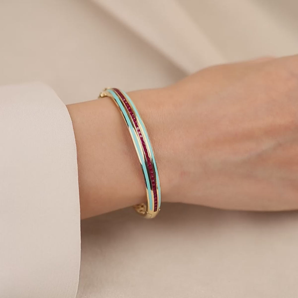 Cetaş Mavi Mineli 14 Ayar Altın Kelepçe 1_17_5