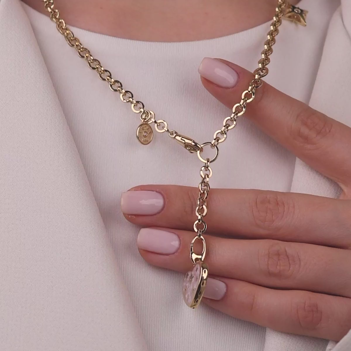 Cetaş Polaris Kalp Temalı Mine Süslemeli 14 Ayar Altın Kolye