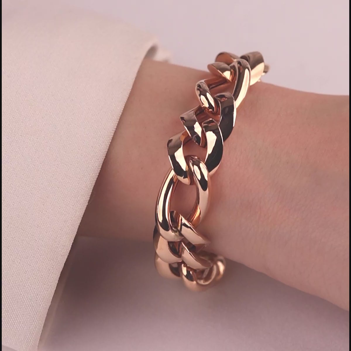 Cetaş Eterna Serisi Gurmet  Geniş Halkalı 14 Ayar Altın Bileklik