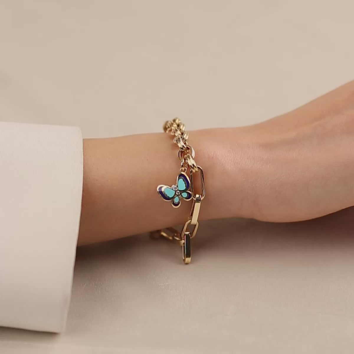 Cetaş Eterna Kelebek Detaylı 14 Ayar Altın Bileklik