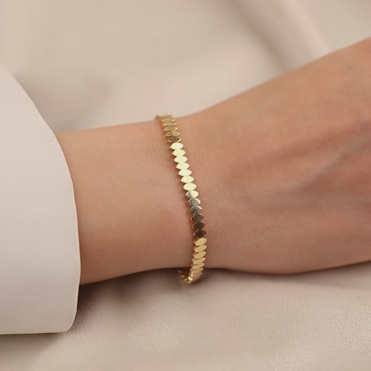 Balık Sırtı 14 Ayar Altın Bileklik