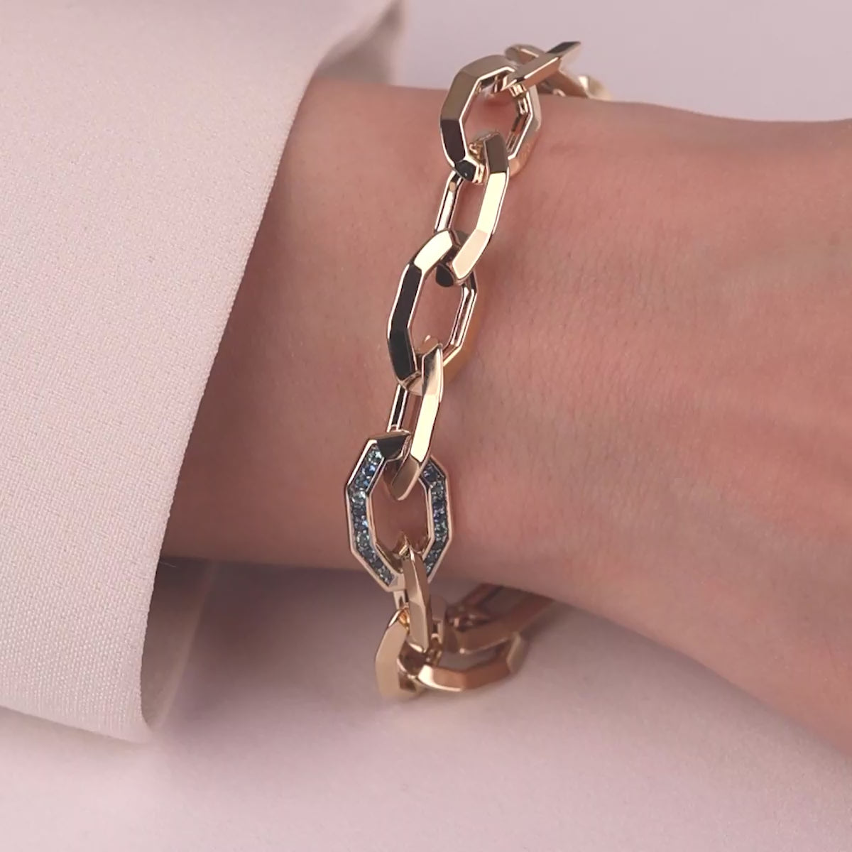 Cetaş Eterna Serisi Renkli Taş Temalı 14 Ayar Altın Bileklik