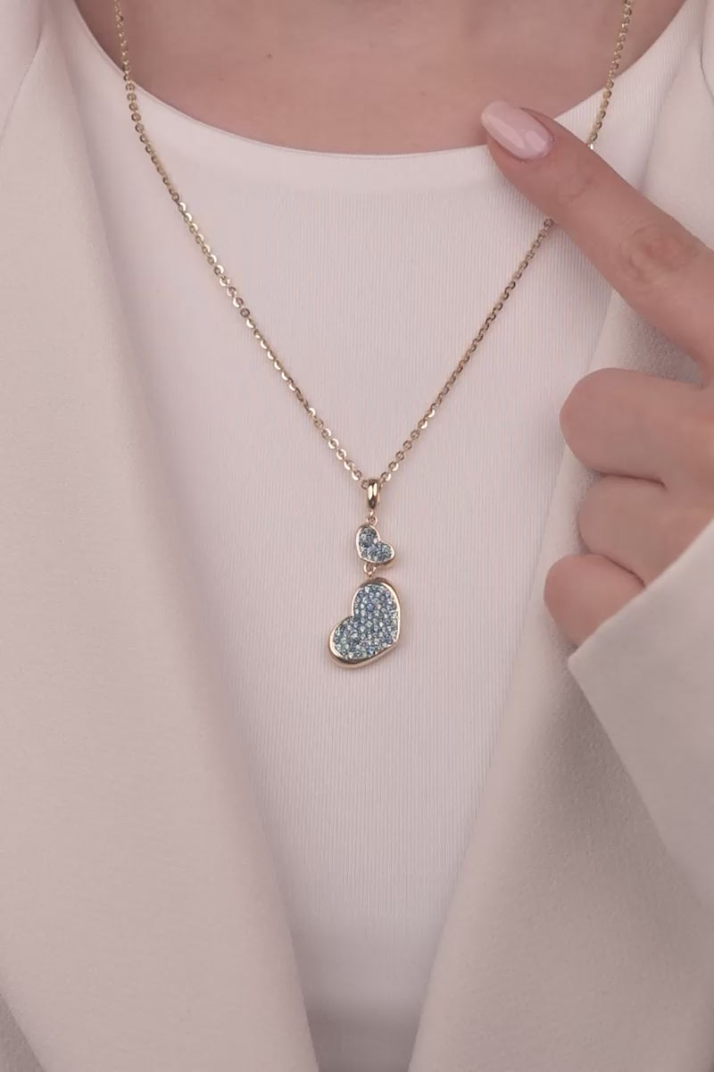 Cetaş Eterna Serisi Charm Detaylı Modern Taş Tasarım 14 Ayar Altın Kolye