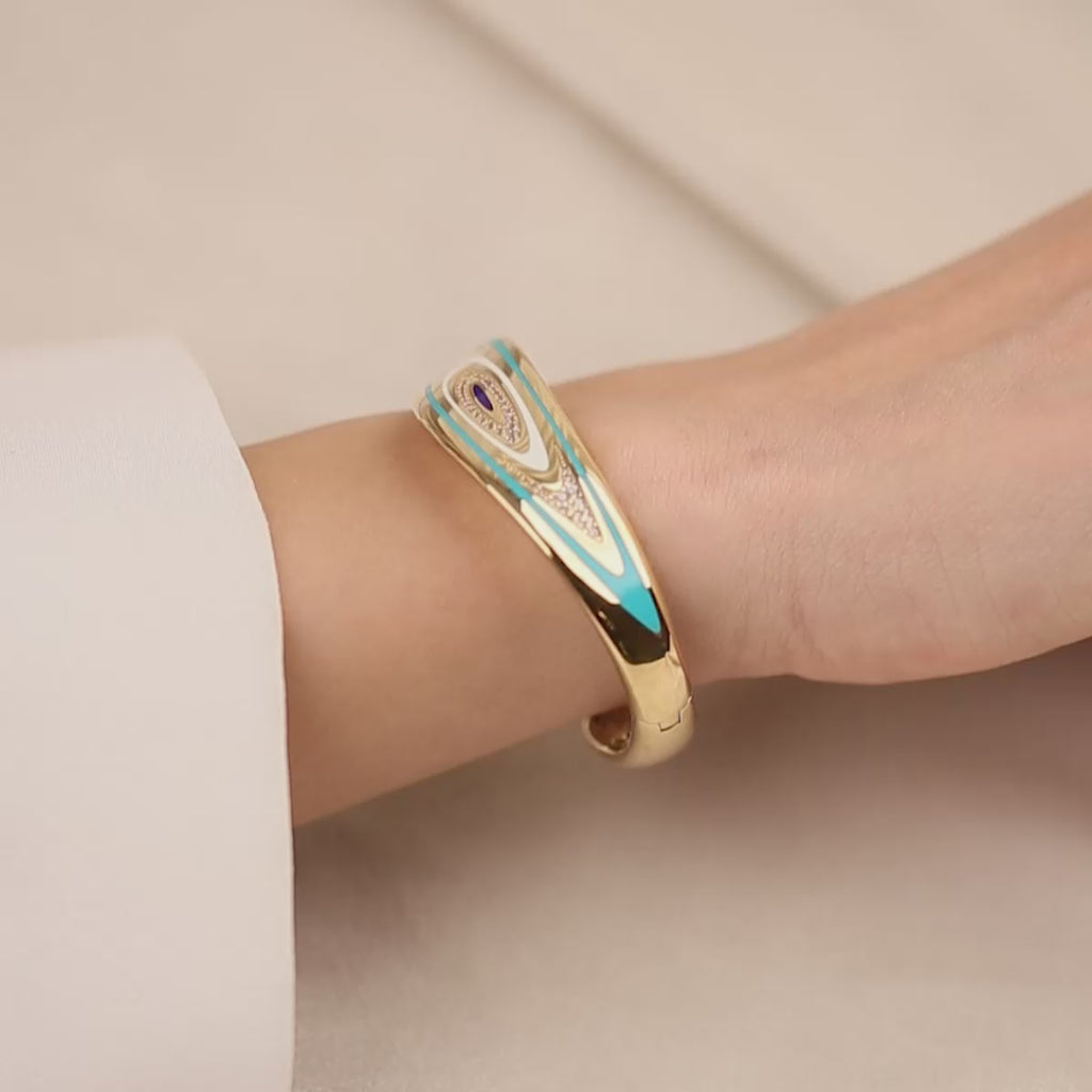 Cetaş Fortuna Mavi Mineli 14 Ayar Altın Kelepçe 1_22_4