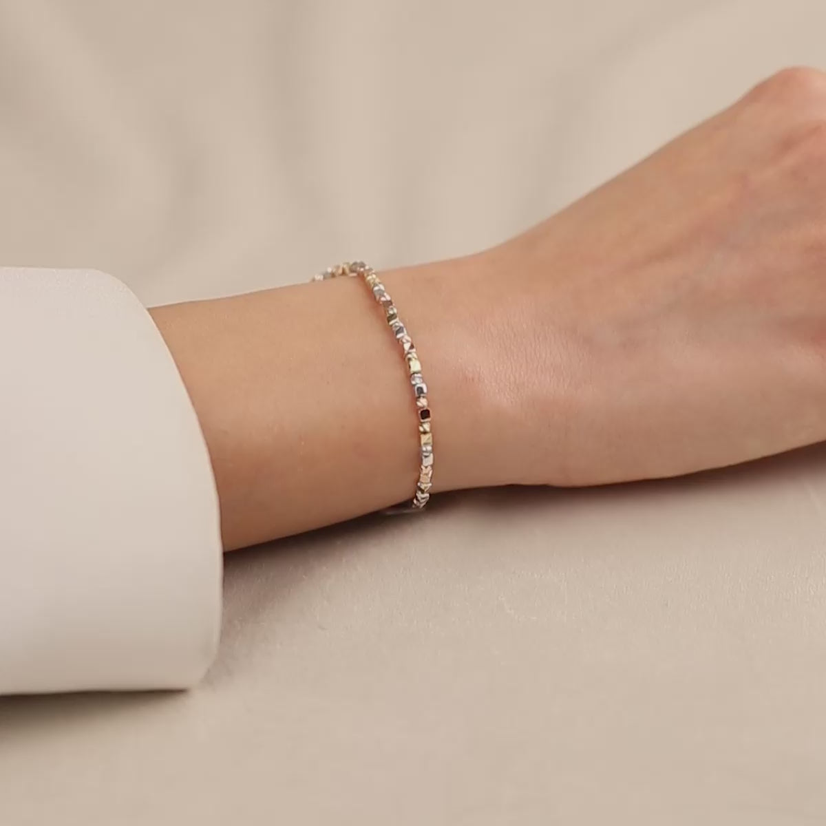 Üç Renk Dorika 14 Ayar Altın Bileklik