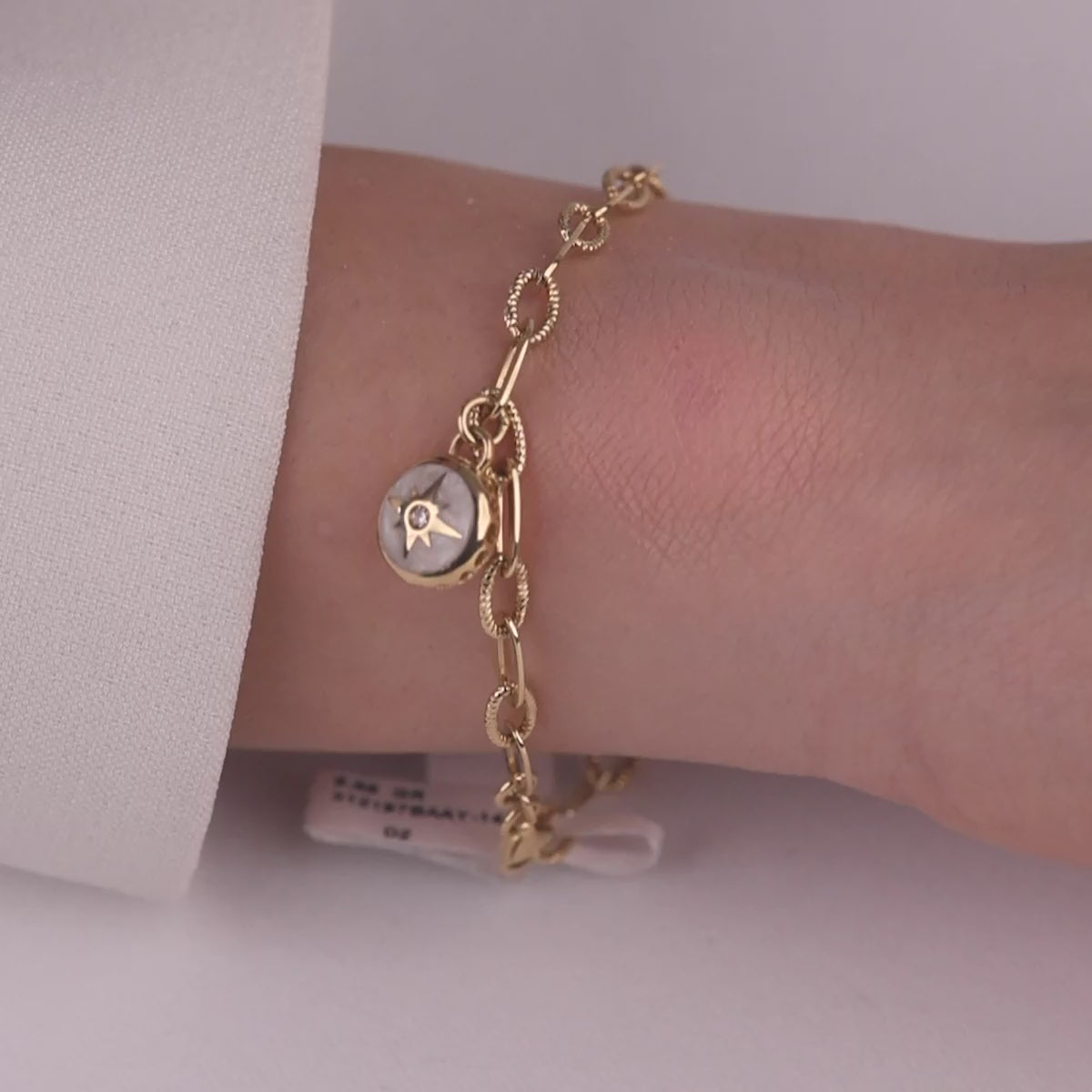 Cetaş Eterna Yıldız Figürlü Madalyon 14 Ayar Altın Bileklik