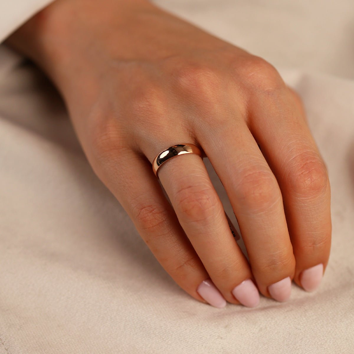 Roz Renk Düz Alyans 14 Ayar Altın - Nur Kuyumculuk