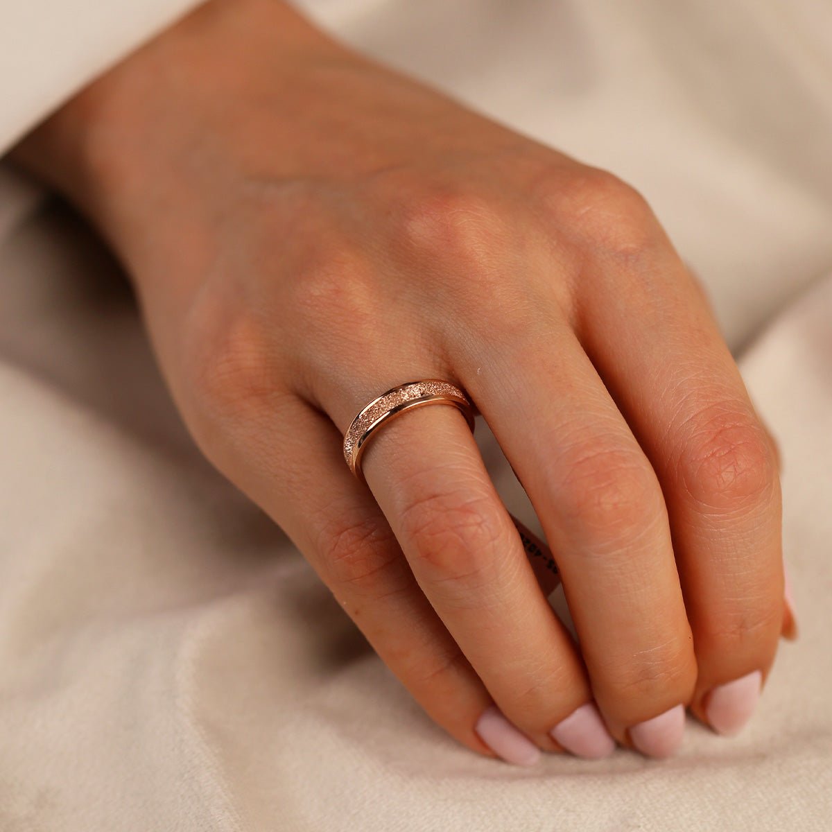 Roz Simli Alyans 14 Ayar Altın - Nur Kuyumculuk