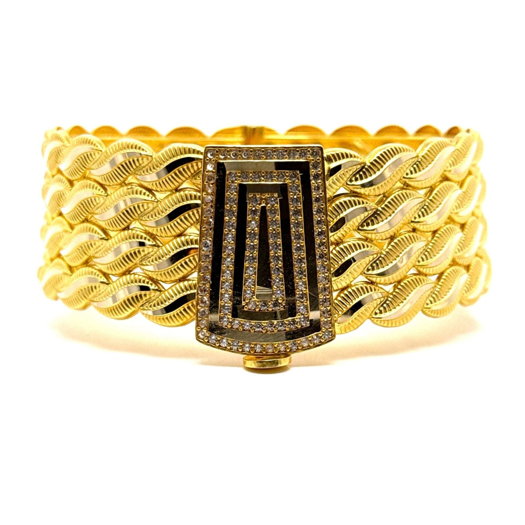 Taşlı 14 Ayar Altın Kelepçe - Nur Kuyumculuk