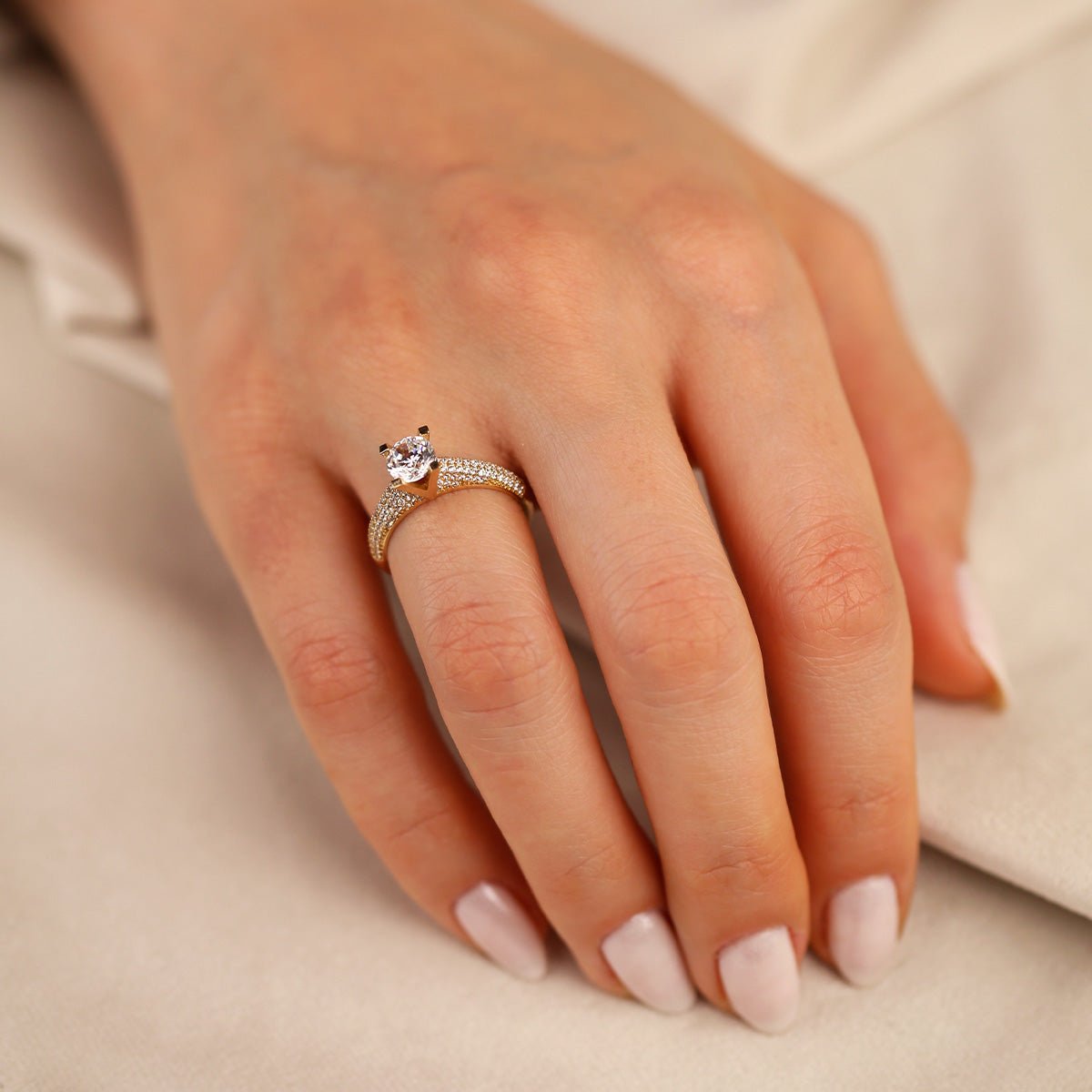 Tektaş 14 Ayar Altın Yüzük - Nur Kuyumculuk