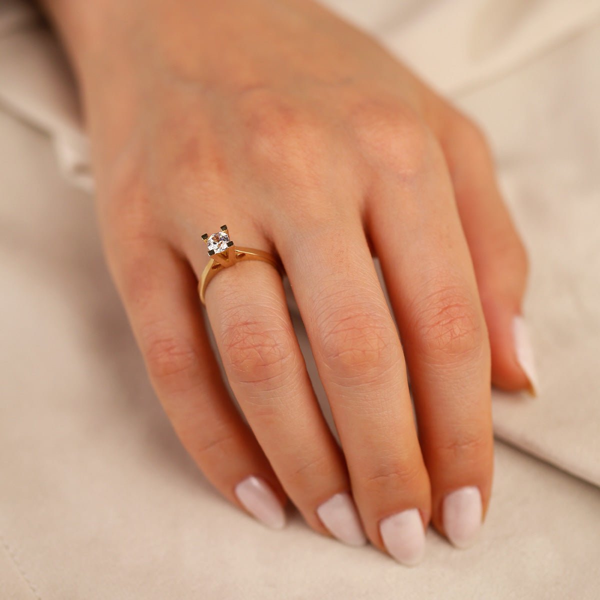 Tektaş 14 Ayar Altın Yüzük - Nur Kuyumculuk