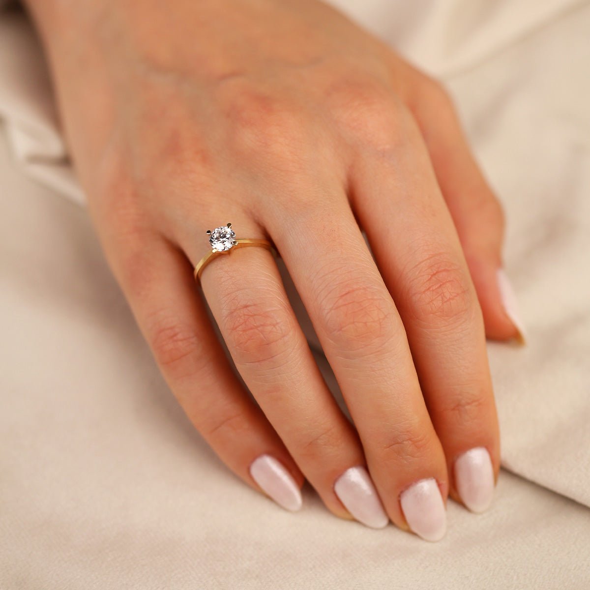 Tektaş 14 Ayar Altın Yüzük - Nur Kuyumculuk