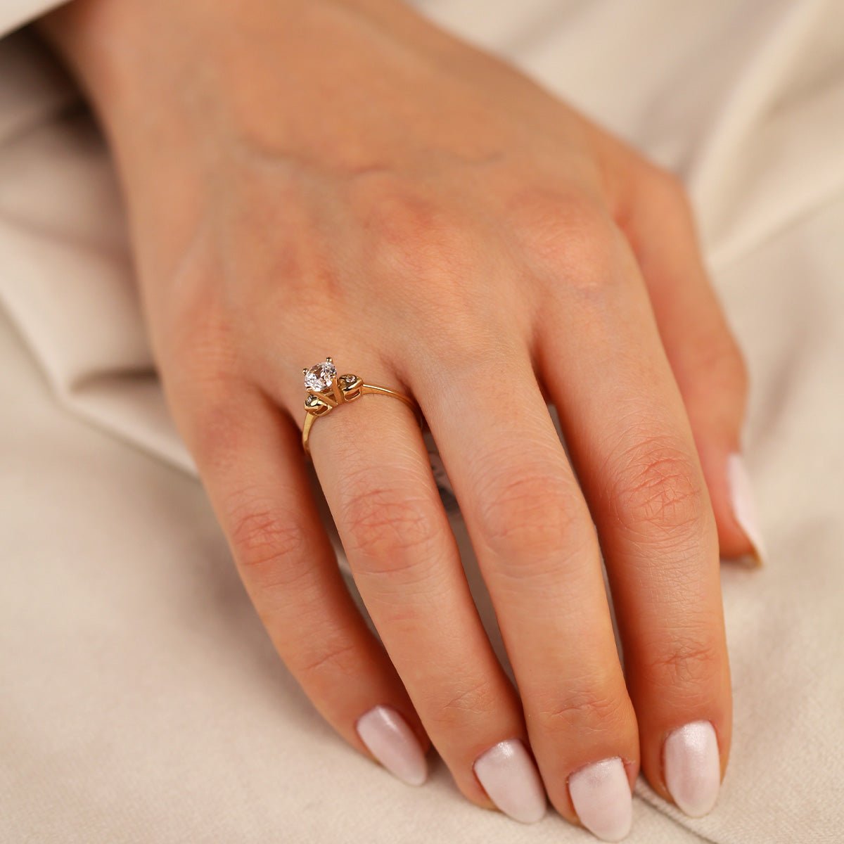 Tektaş 14 Ayar Altın Yüzük - Nur Kuyumculuk