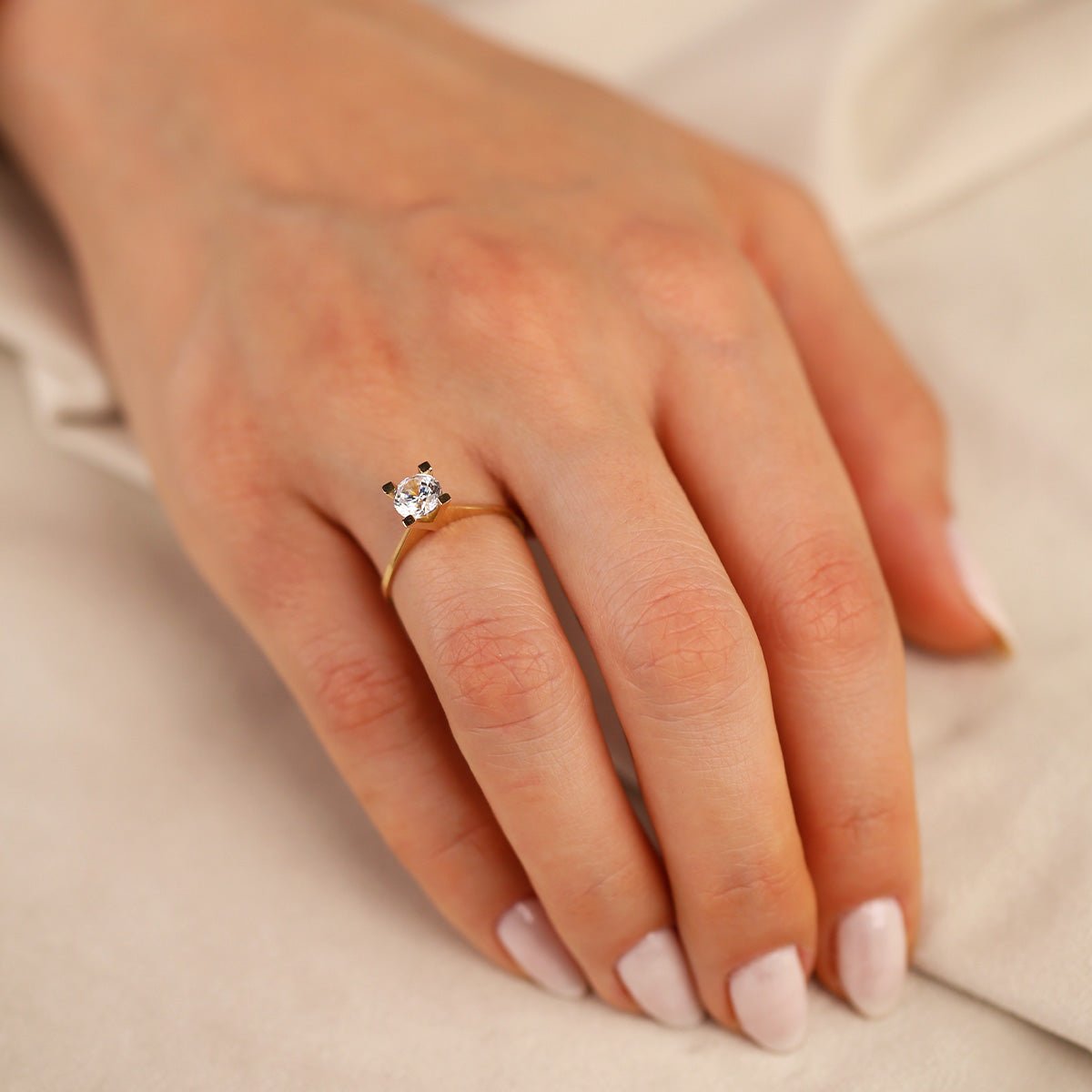 Tektaş 14 Ayar Altın Yüzük - Nur Kuyumculuk