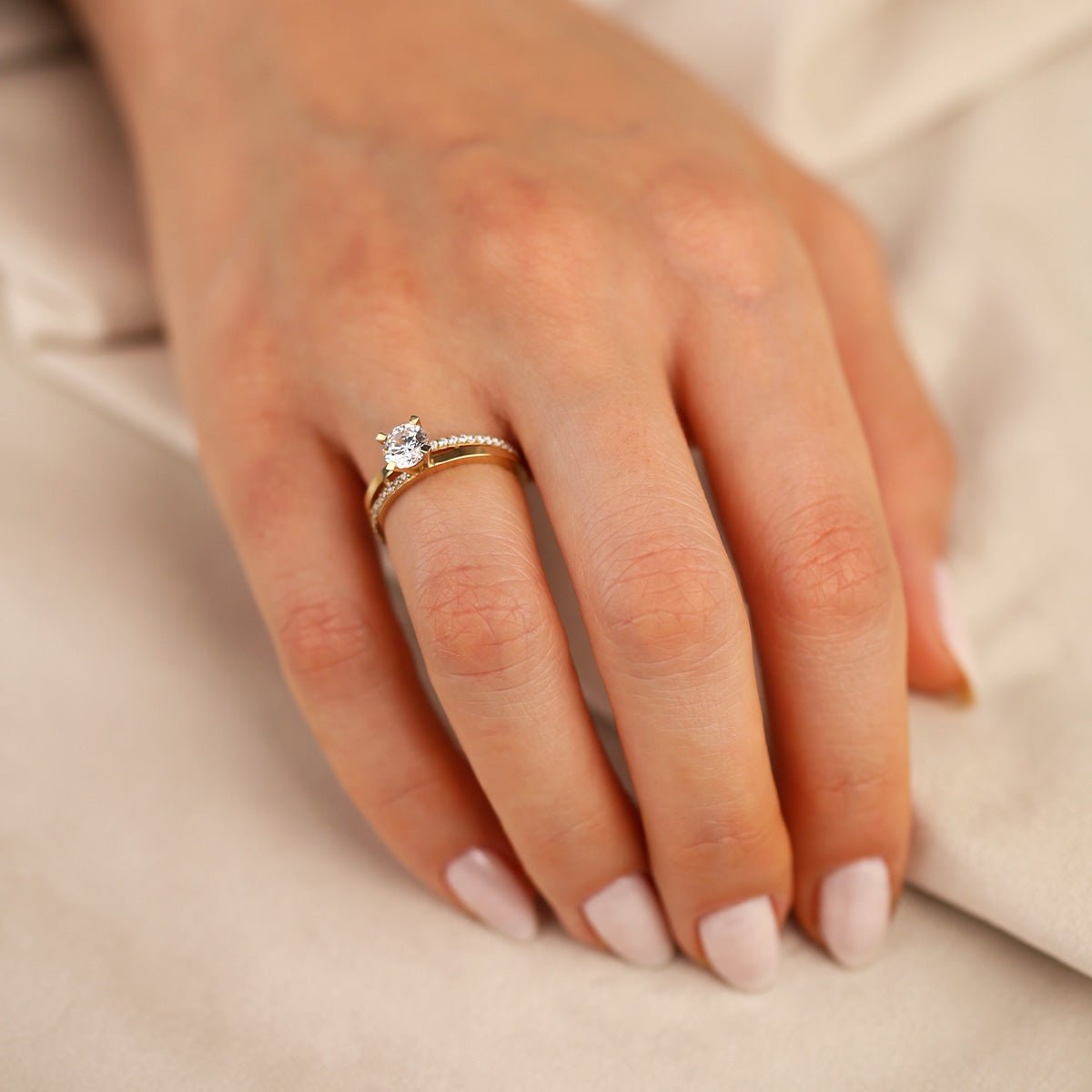 Tektaş 14 Ayar Altın Yüzük - Nur Kuyumculuk