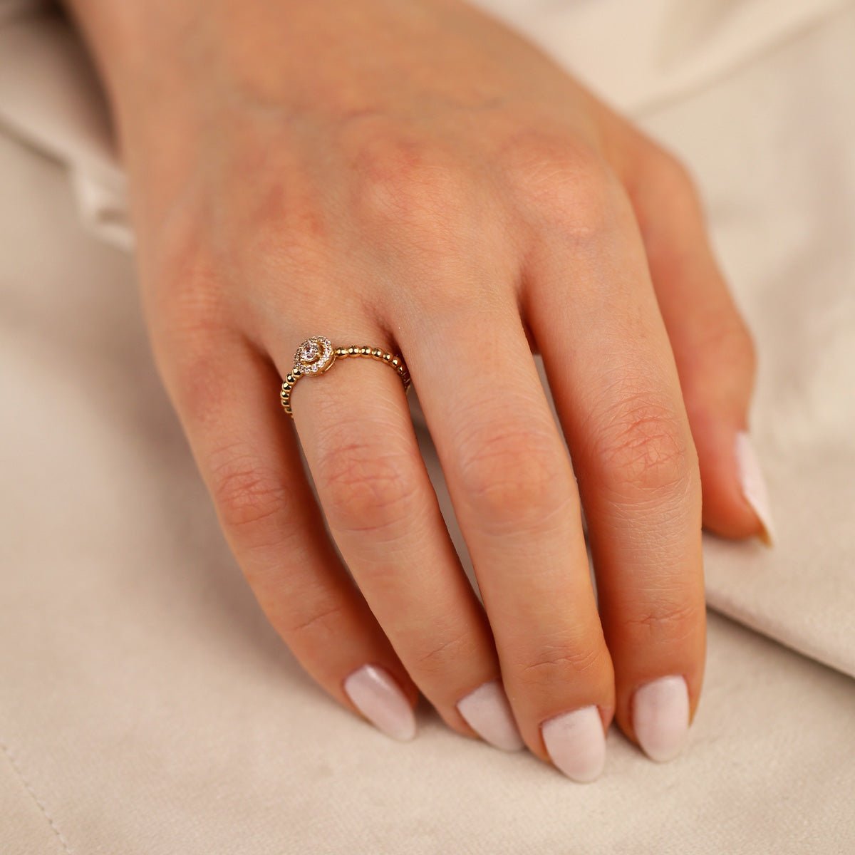 Tektaş 14 Ayar Altın Yüzük - Nur Kuyumculuk