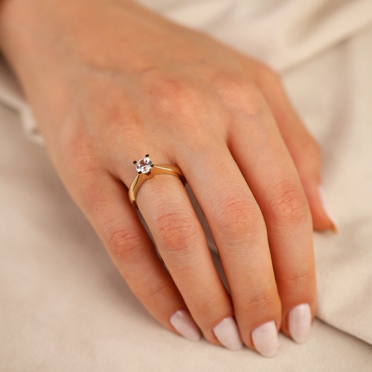 Tektaş 14 Ayar Altın Yüzük - Nur Kuyumculuk