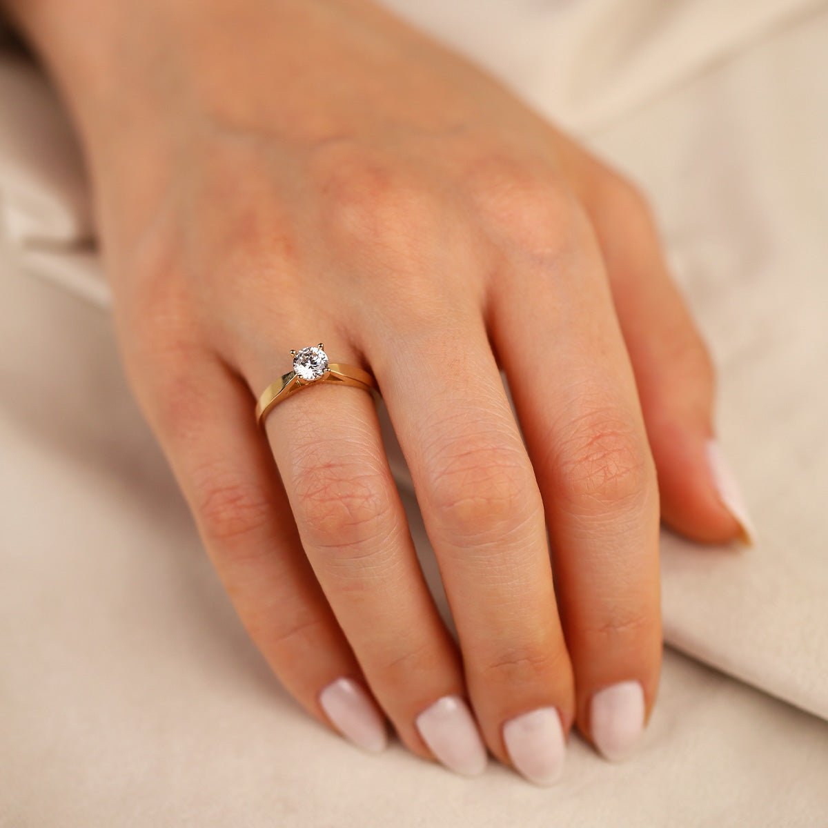 Tektaş 14 Ayar Altın Yüzük - Nur Kuyumculuk