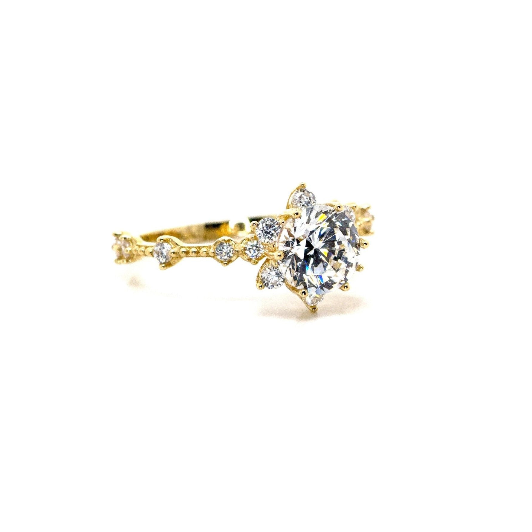 Tektaş 14 Ayar Altın Yüzük - Nur Kuyumculuk